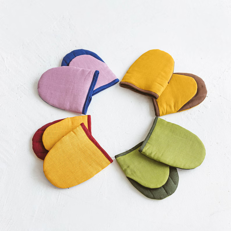 Heat Resistant Cotton Oven Mitts and Pot Holders Hot Pads Mats Coasters Set for Cooking Baking