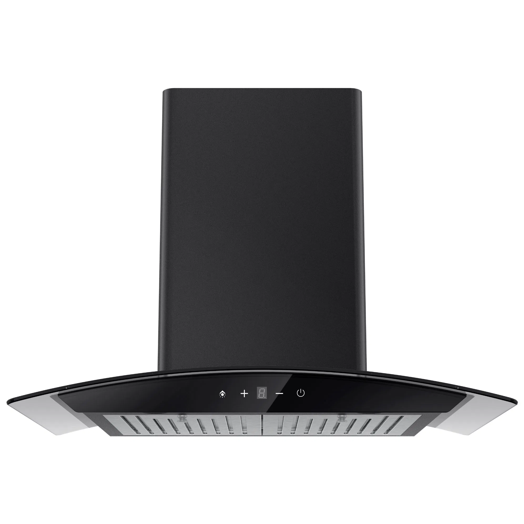 Black Glass Curved Wall Mounted Range Hood Kitchen Cooker Extractor