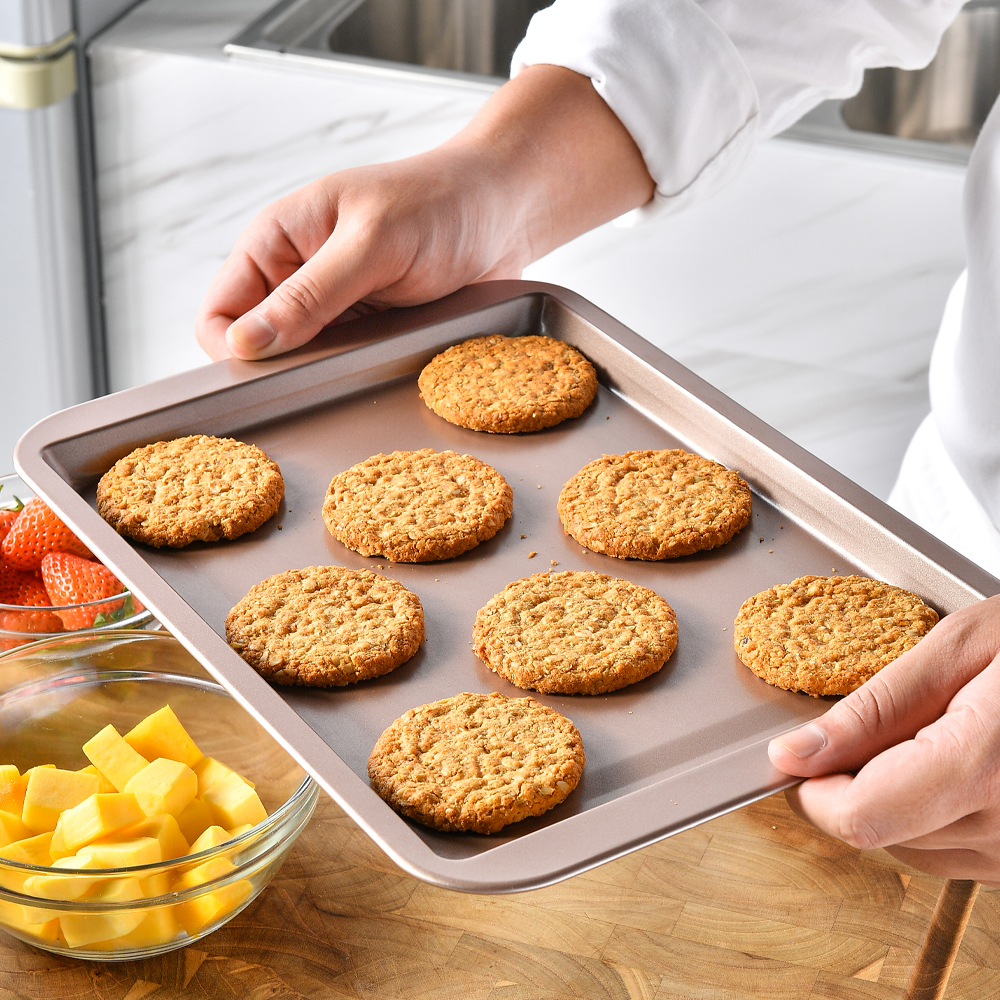 Non-Stick Dual-Color Rectangular Cake Pan Baking Sheet for Home Baking DIY Bakery Party Multi-Size Oven Safe Cookware