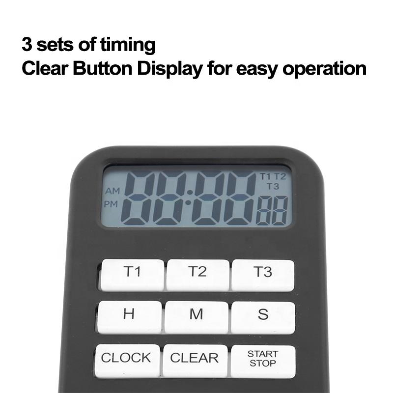Promotion Gift 3 Sets Timing Kitchen Digital Electronic Timer with Retractable Stand