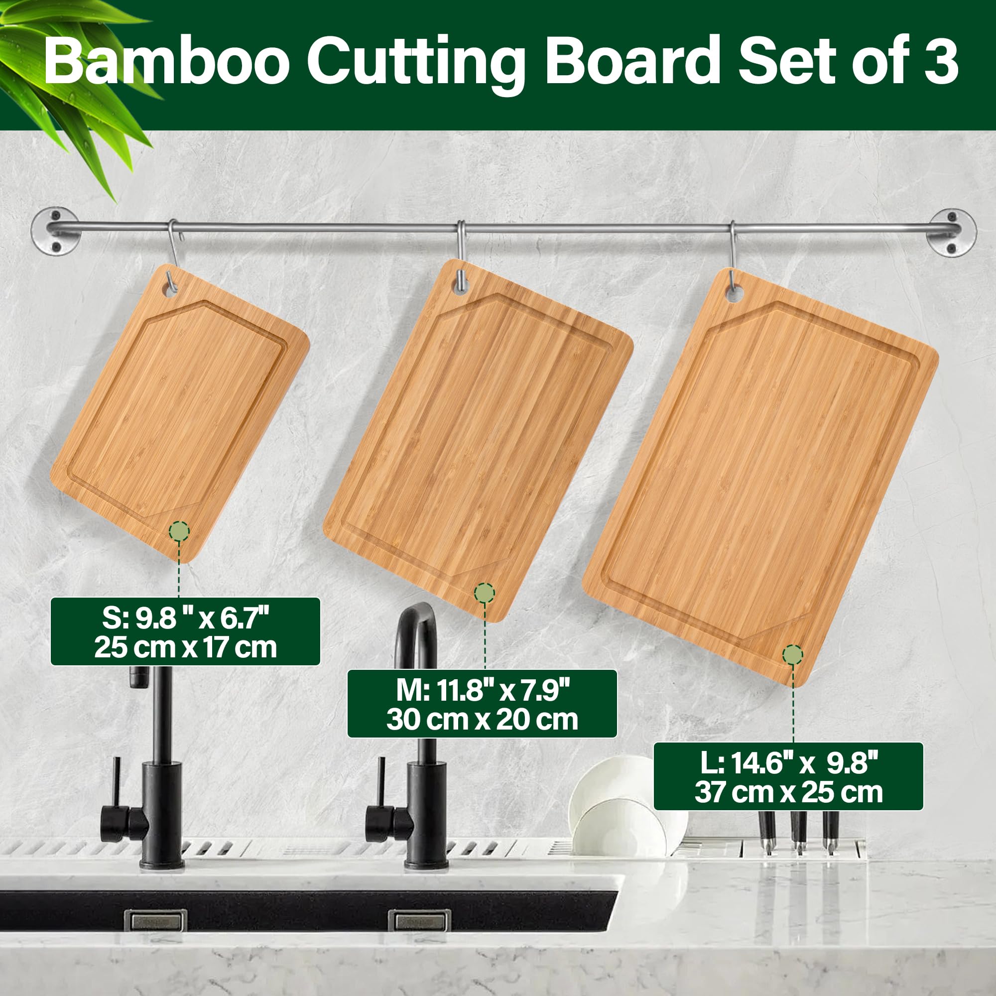 JQ Kitchen Wooden Two Sides Acasia Wood Restaurant White Designer Rectangle Bamboo Custom Logo Acacia Cutting Board