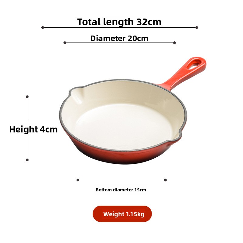 Little Happiness Cast Iron Light Luxury Design Easy Clean Frying Pan Home Use Small Skillet Omelets Steaks Compatible Induction