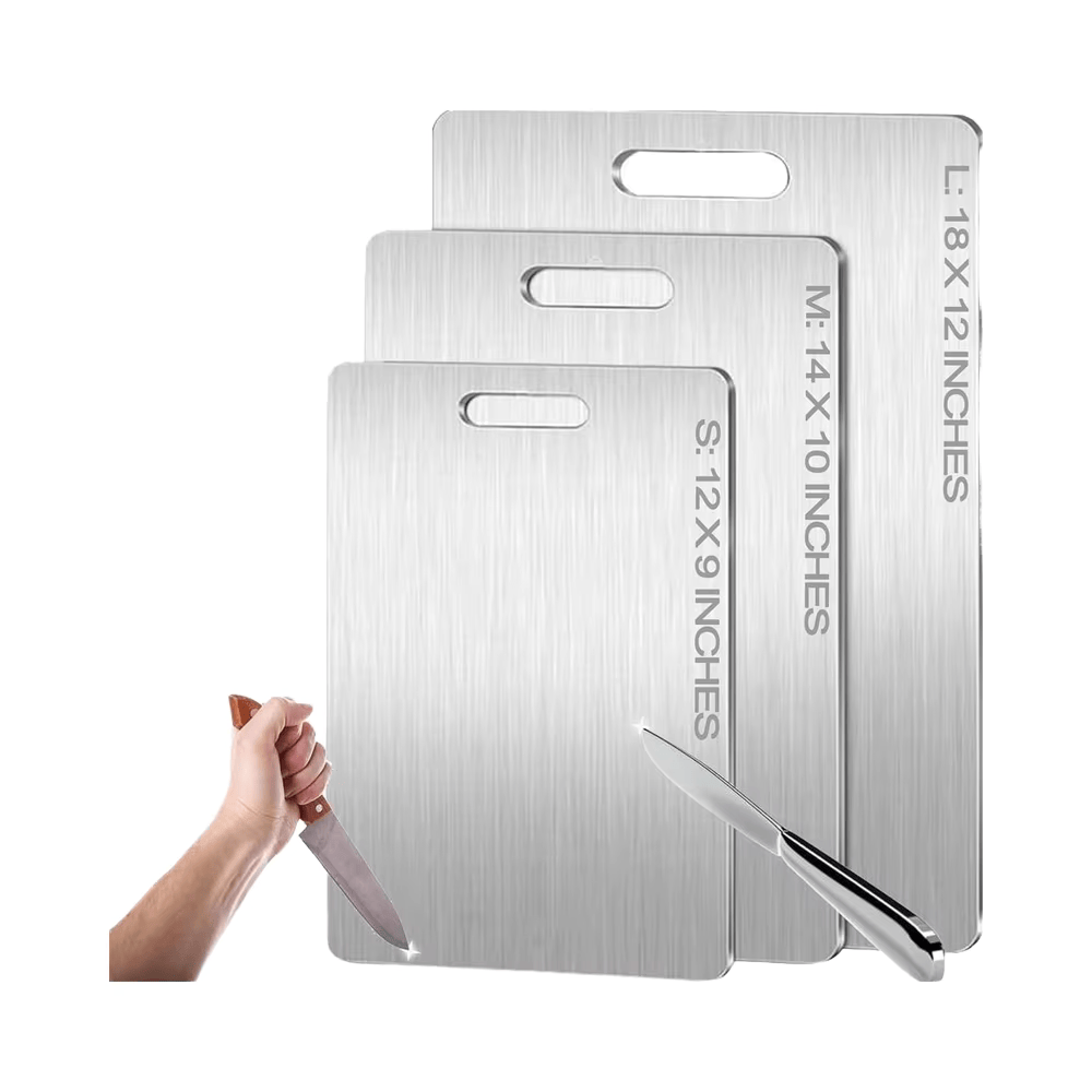 Food Grade 304 Stainless Steel Chopping Board Professional Metal Kitchen Cutting Board,Anti-bacterial Mold-proof Dishwasher Safe