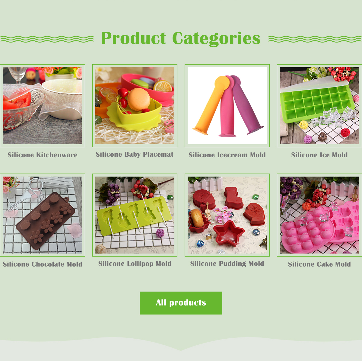 Silicone Kitchenware Categories Grid