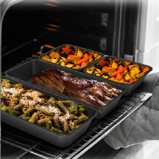 Nonstick Silicone Folding Divided Baking Tray with Lid Baking Sheet Pan Reusable Bakeware Kitchen Cooking Tool Suitable for Oven