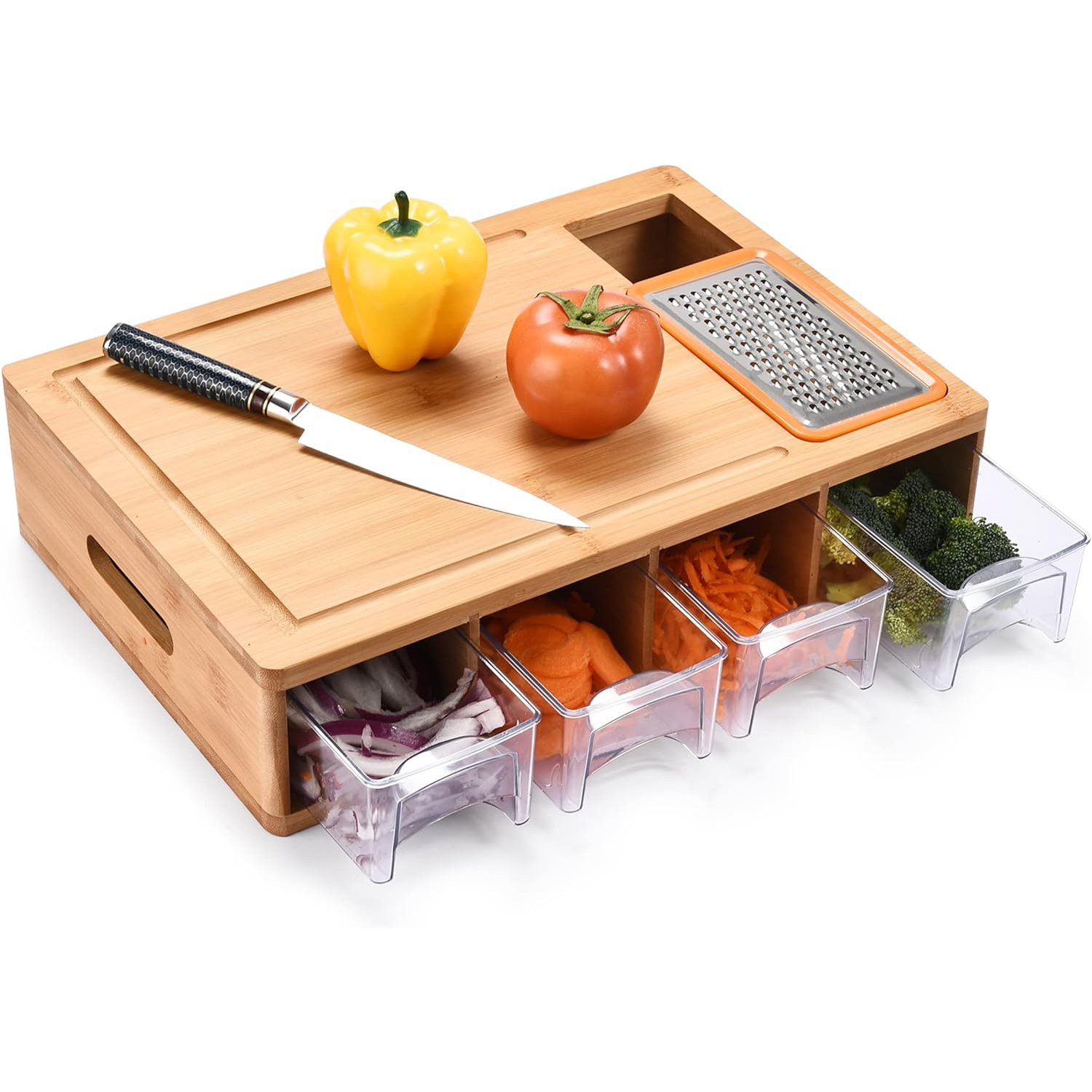 Hot selling multifunctional wooden chopping board, vegetable, cheese, meat food container, organizer for kitchen use