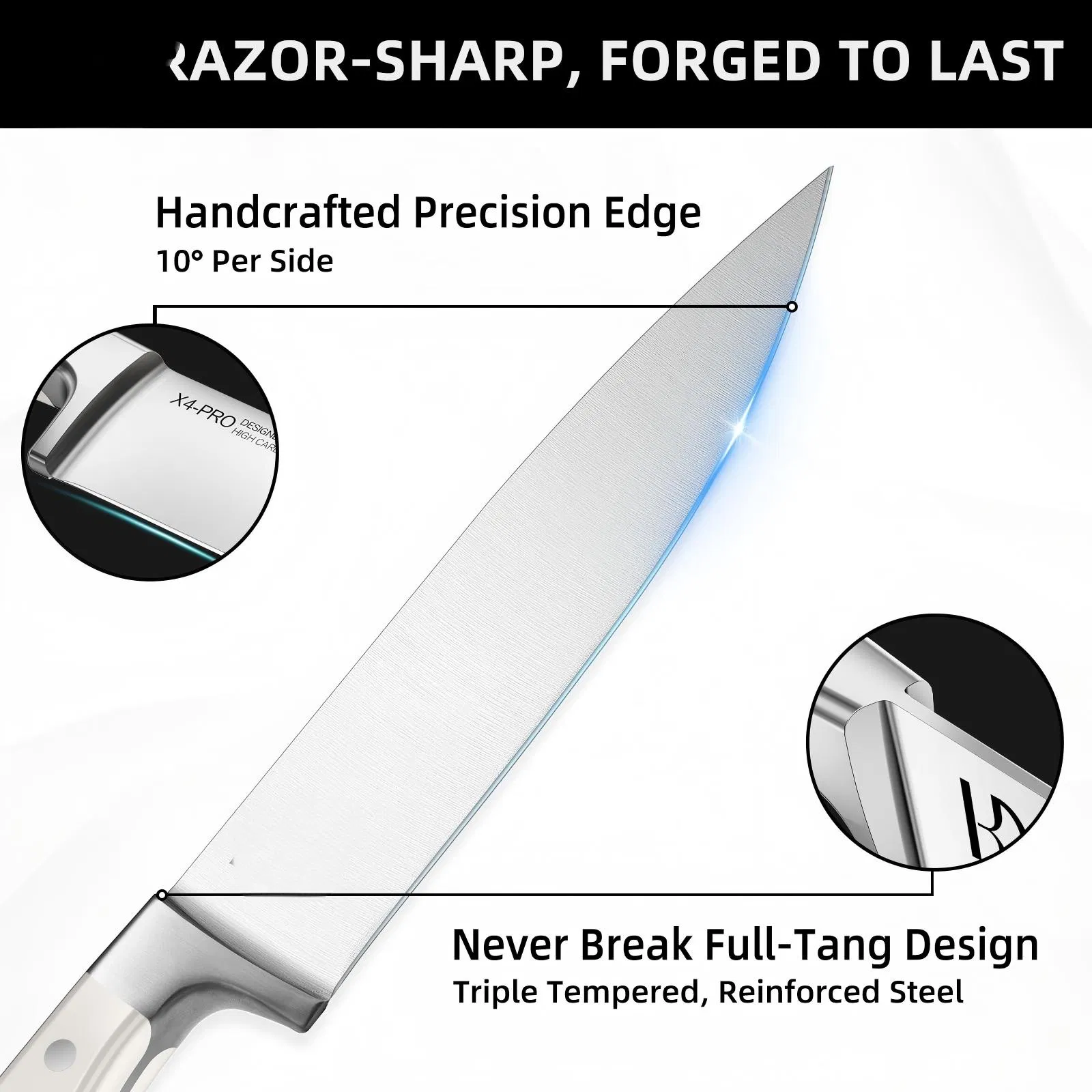 High Quality Professional Custom Non-Slip Stainless Steel Kitchen Chef Cooking Knife Block