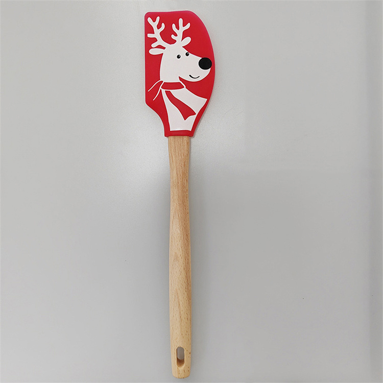 Silicone Kitchen Utensil Set Factory Directly Silicone Spatula Floral Design Silicone Spatula Accept Customized Logo