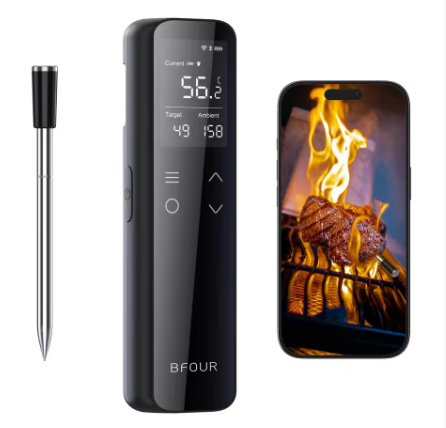 WiFi &amp; Bluetooth Wireless BBQ Thermometer with 5 Temperature Sensor for Meat BBQ Grill Oven
