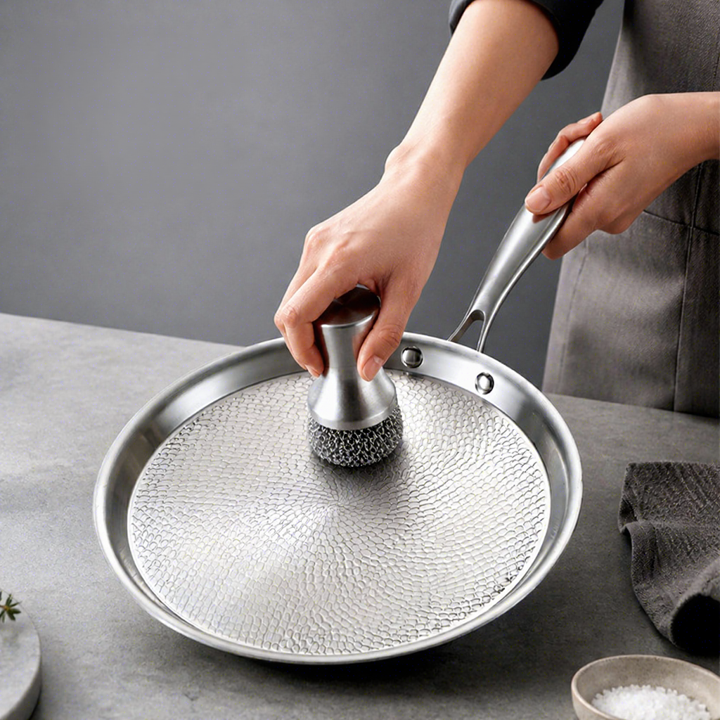 24*2CM Cast Iron Hammered Pizza Pan, 0-coating Non-stick Baking Pan with Extended Heat-resistant Handle, Suitable for All Stoves