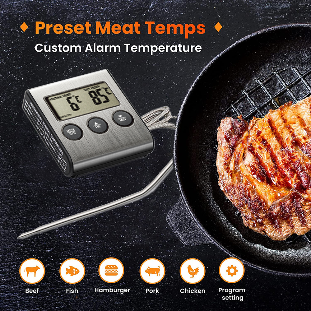 Smart Waterproof Digital Kitchen Meat Thermometer with Long Probe for Instant Read Fast Delivery for Food Cooking &amp; BBQ