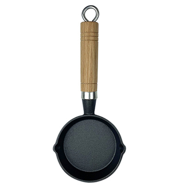 Factor Supply Cast Iron Skillet Frying Pan Cast Iron Griddle Cooking Set Griddle with Wood Handle