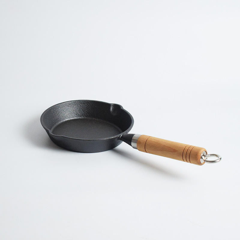 Factor Supply Cast Iron Skillet Frying Pan Cast Iron Griddle Cooking Set Griddle with Wood Handle