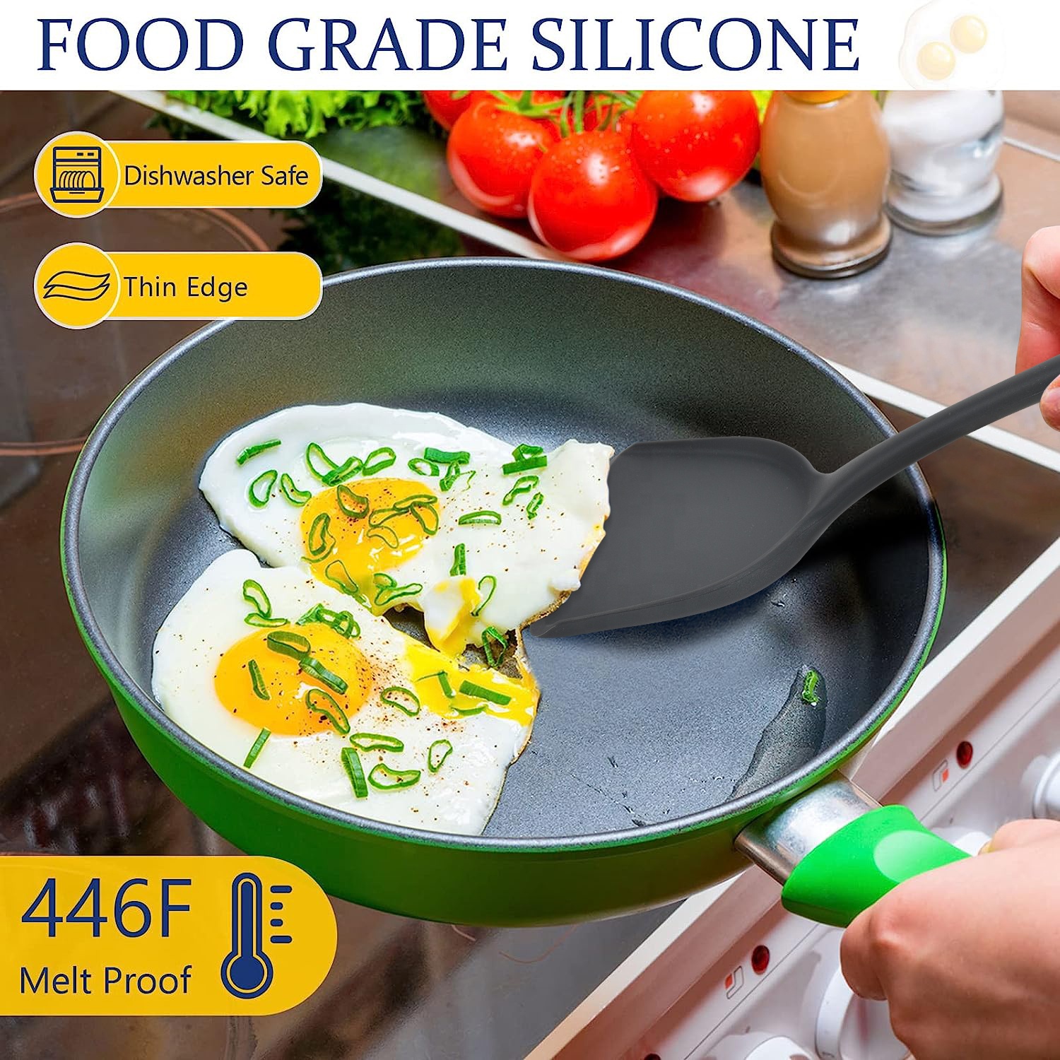 Hot Sales 6pcs Products In Black Colour Baking Tools Home Versatile Heat Resistant Silicon Spatula Set
