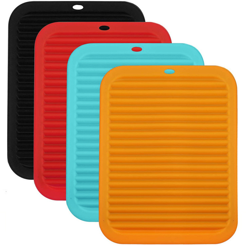 Kitchen Insulation Pad Heat Resistant Counter Hot Trivet Silicone Mat Pot Holder Table Countertop for Dishes Oven Mitts and Pads