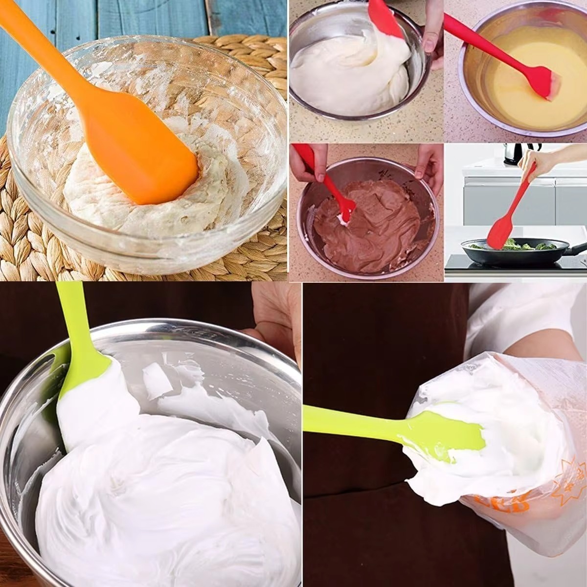 Heat Resistant Non-Stick Silicone Spatula, Flexible Scraper For Baking, Pastry, Cake Decorating Kitchen Tools