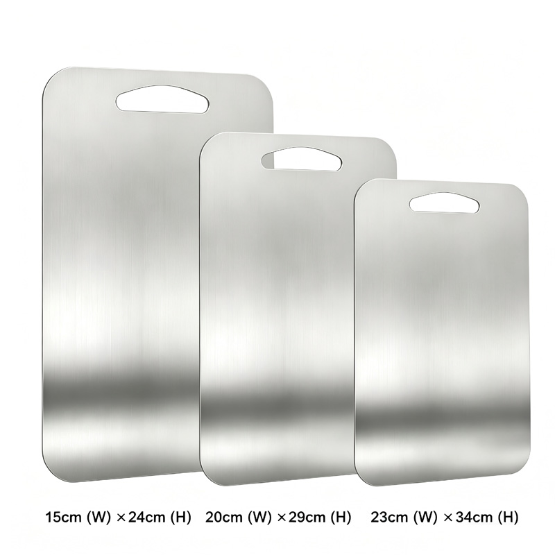 Pure Stainless Steel 304 Cutting Board for Kitchen Camping Double Sided Anti Scratch Odor Free Dishwasher Safe High Quality