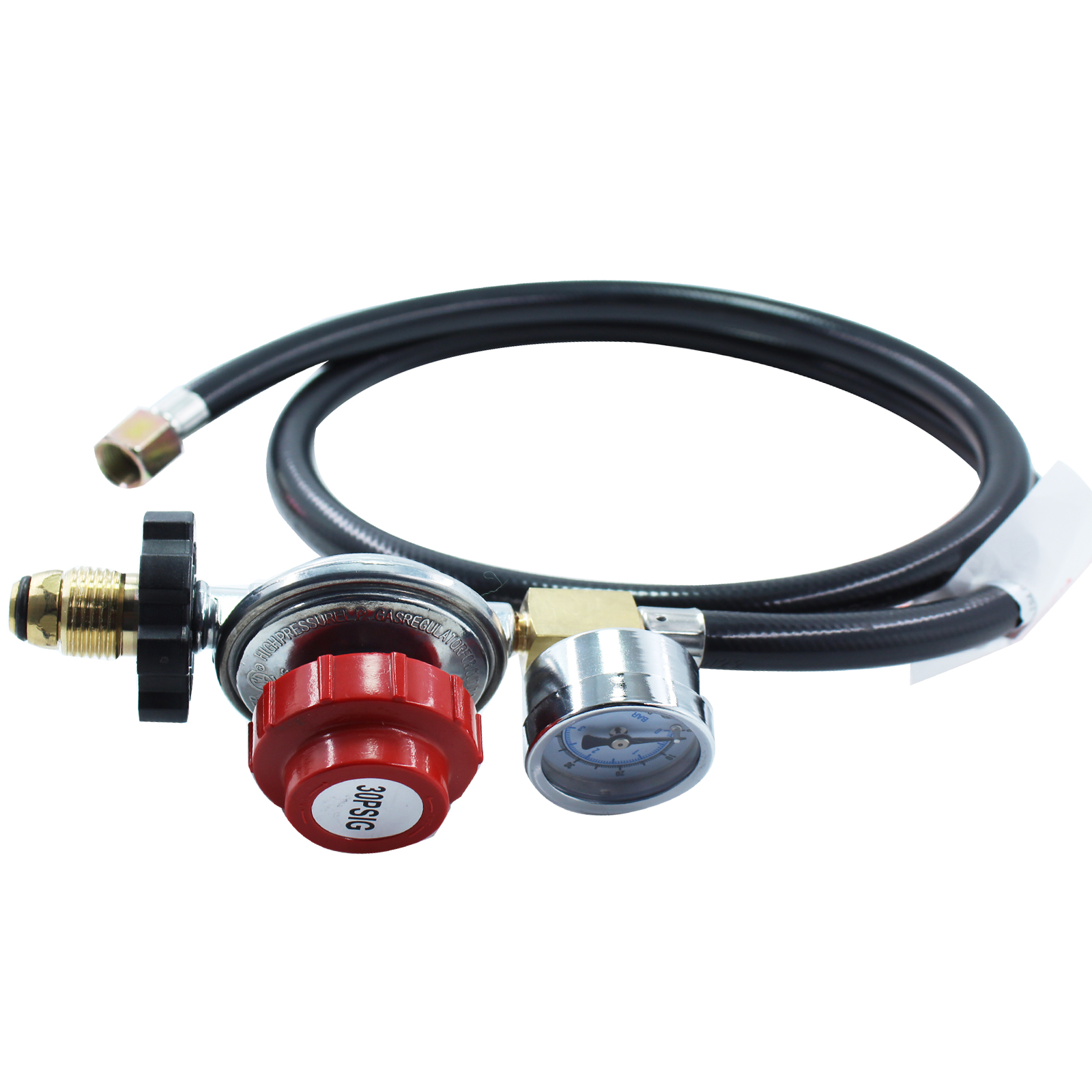 Gas High Pressure Regulator for Range Cooking Stove 30PSI Adjustable with Pressure Gauge for US, Australia