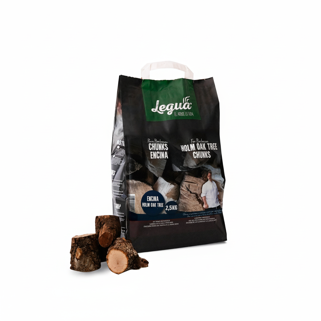 Legua High Quality Holm Oak Wood Chunks for Natural BBQ Smoke Flavour From Spanish Fields