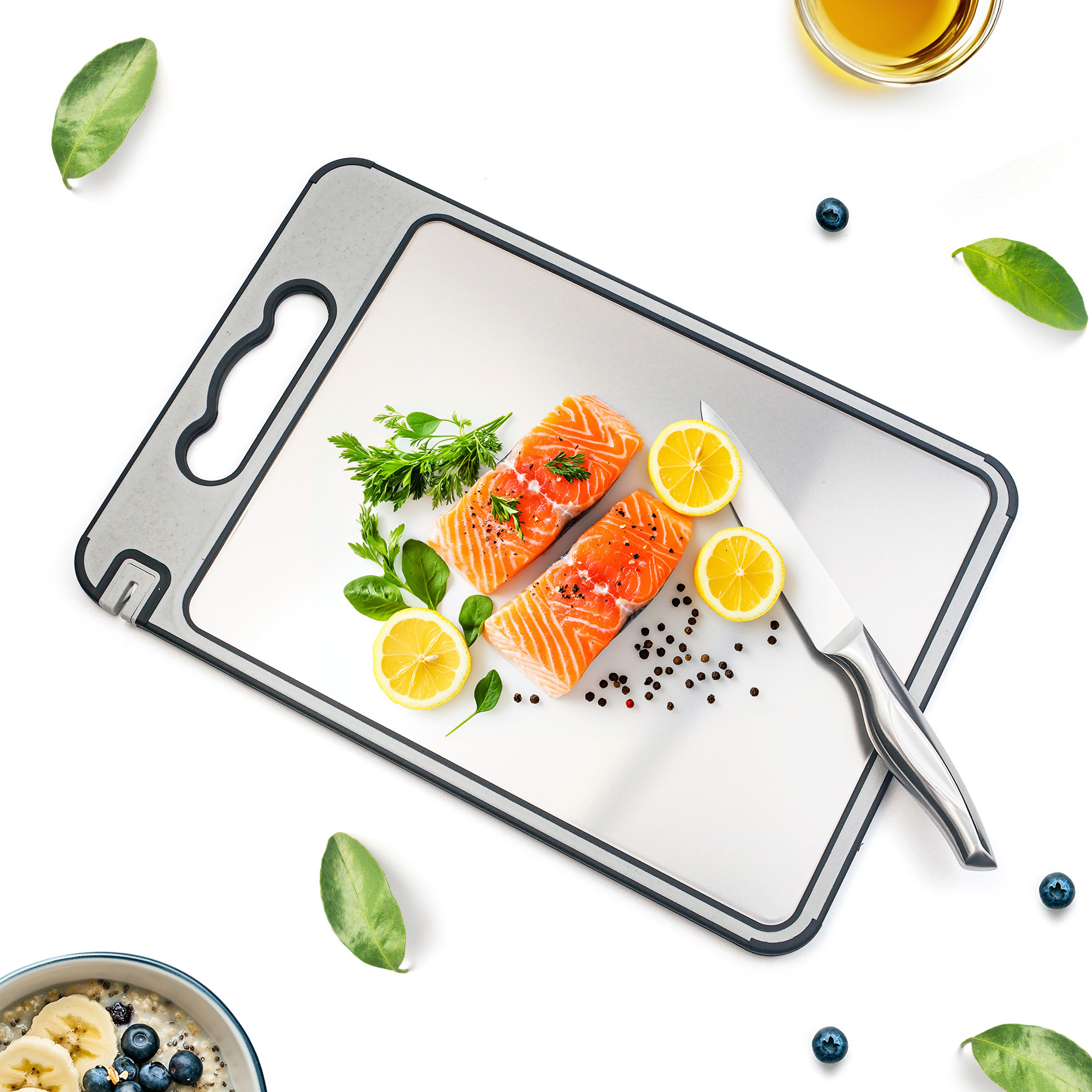 Hot selling titanium cutting board Double Side Pure Titanium PP Choping Board for Kitchen