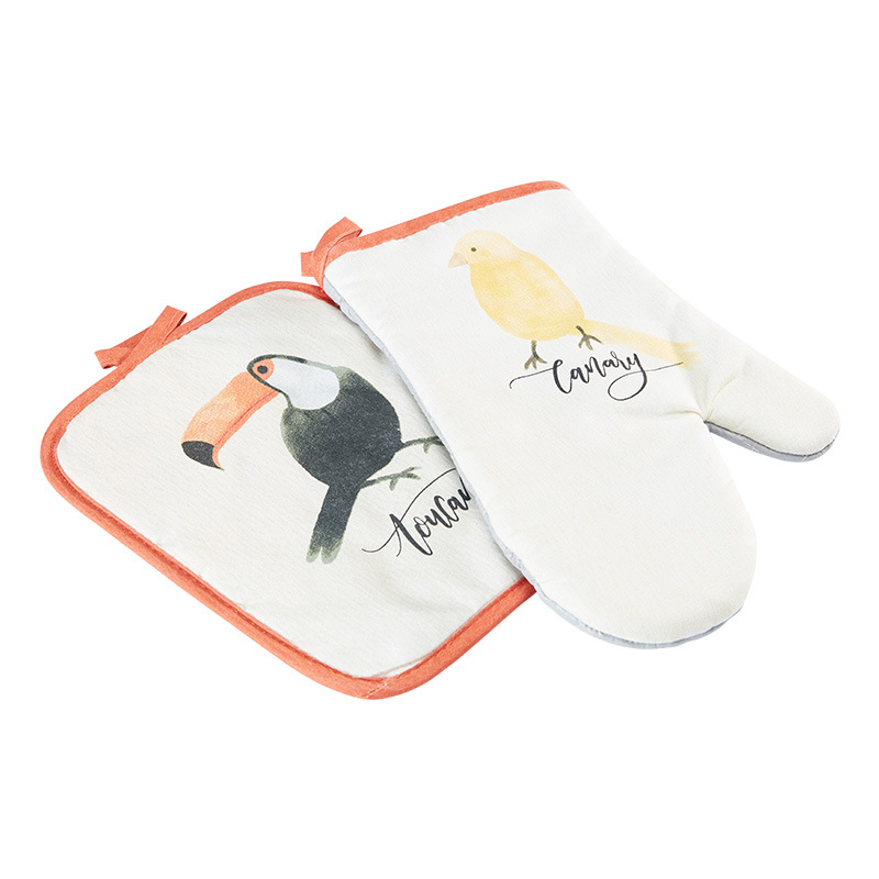 Beckon Wholesale Custom Printed Microwave Oven Gloves and Trivet Mat Set with Logo for Promotional Gifts Brand Giveaways