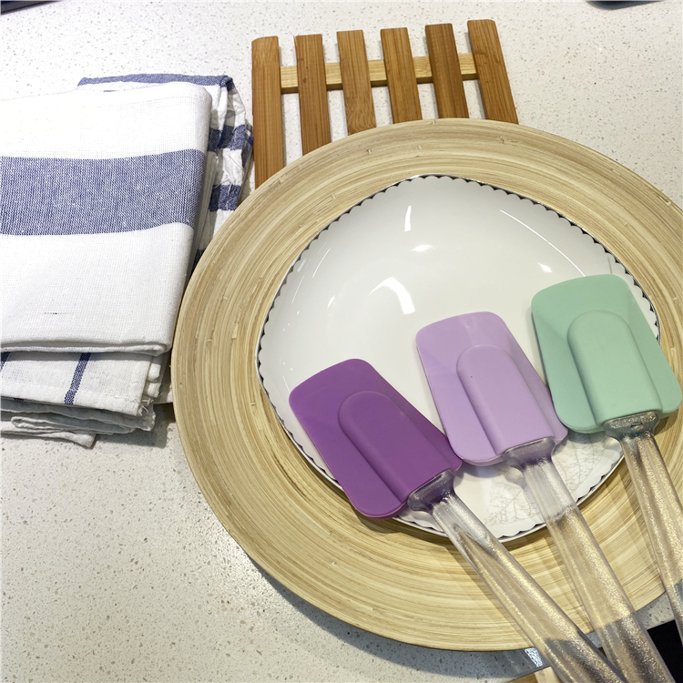 Silicone Scraper Spatula with Transparent Handles