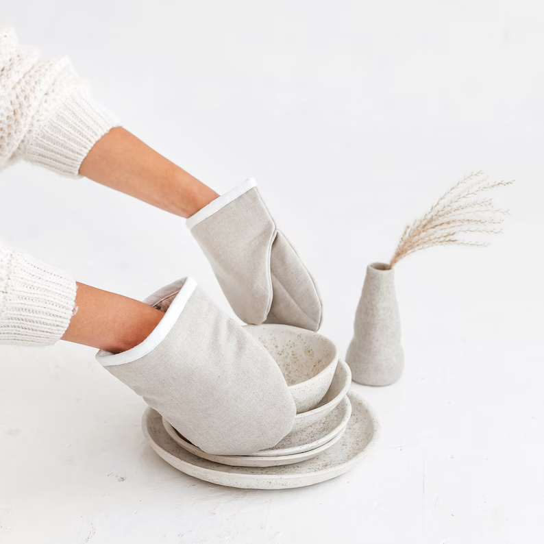 Heat Resistant Cotton Oven Mitts and Pot Holders Hot Pads Mats Coasters Set for Cooking Baking