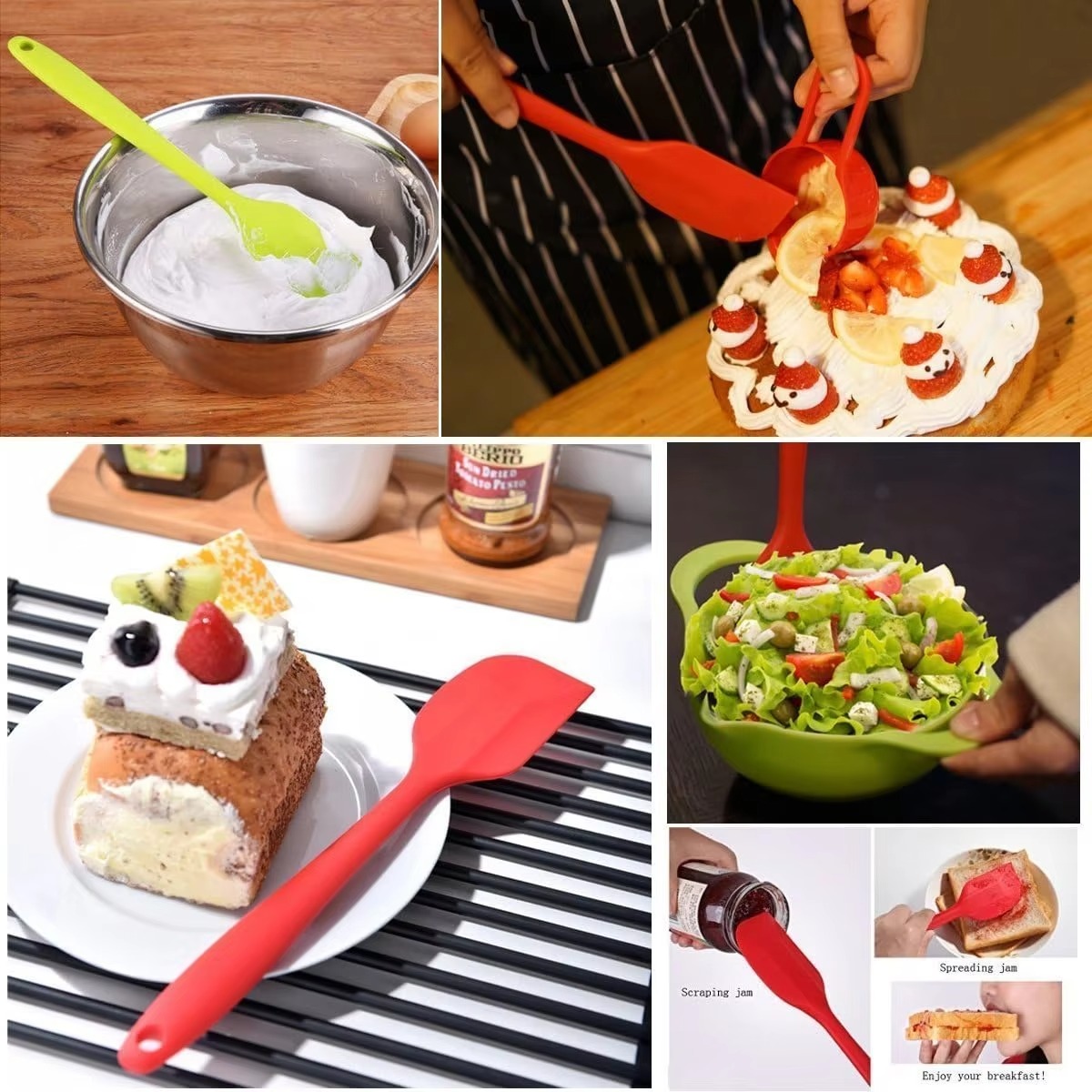 Heat Resistant Non-Stick Silicone Spatula, Flexible Scraper For Baking, Pastry, Cake Decorating Kitchen Tools
