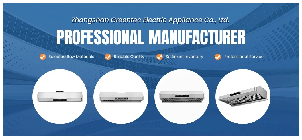 Scratch Resistant Touch Control Large Airflow Slim Range Hood for Shared Rooms