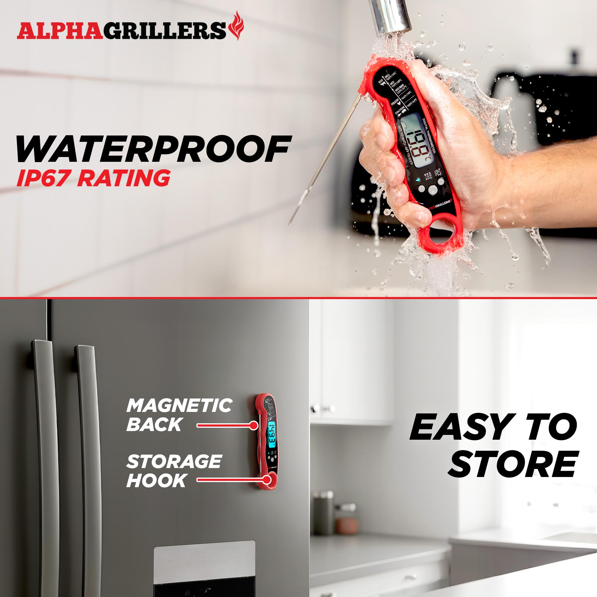 Meat Thermometer Digital - Instant Read Food Thermometer for Cooking and Grilling Stocking Stuffers