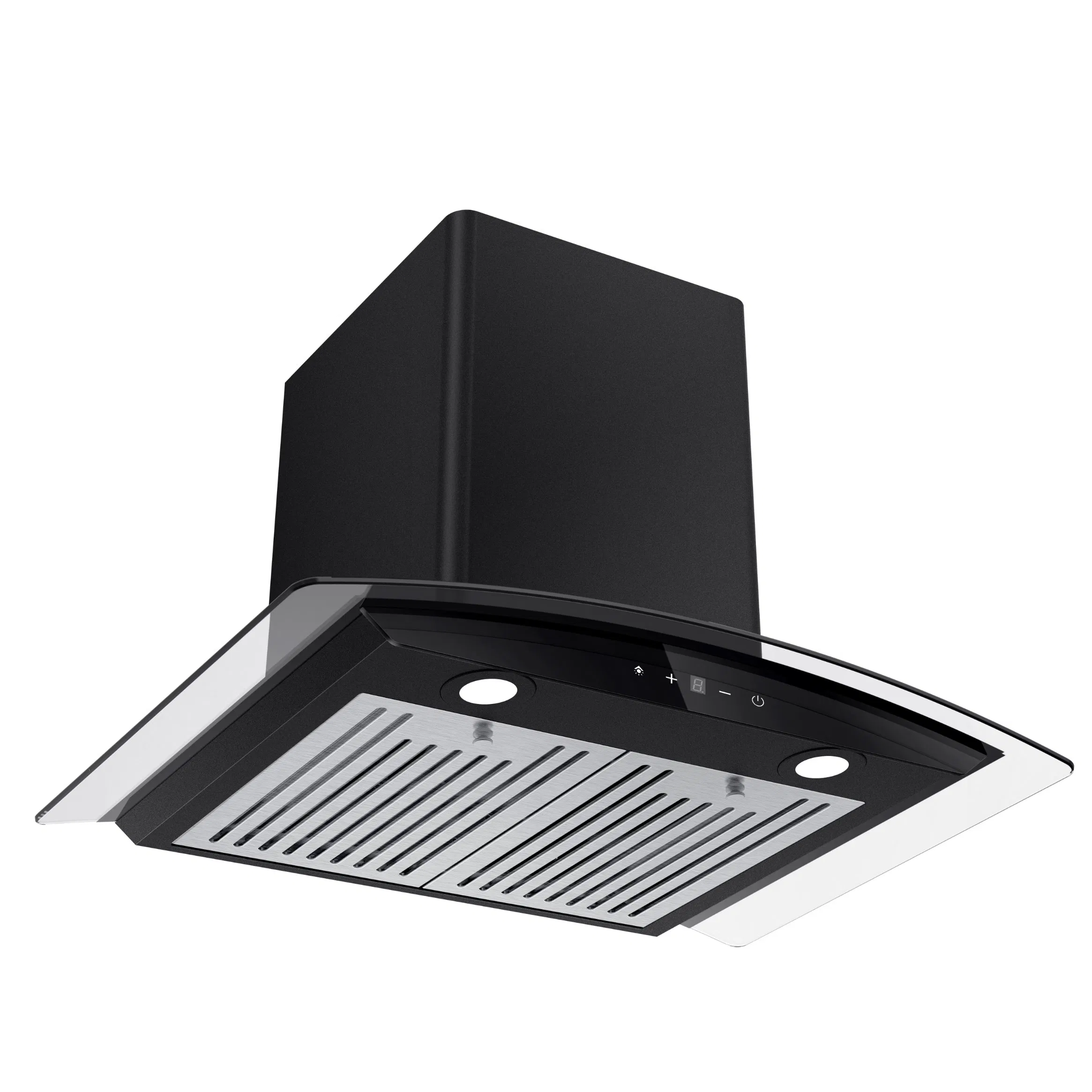 Black Glass Curved Wall Mounted Range Hood Kitchen Cooker Extractor