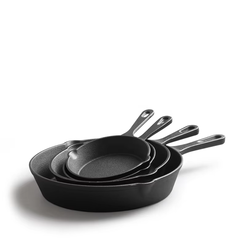 Mini Cast Iron Frying Pan Double Drip 4" 8" 6.3" 5.5" 9.8" 1-2L Capacity Stovetop Grill Induction Durable Easy Custom Logos