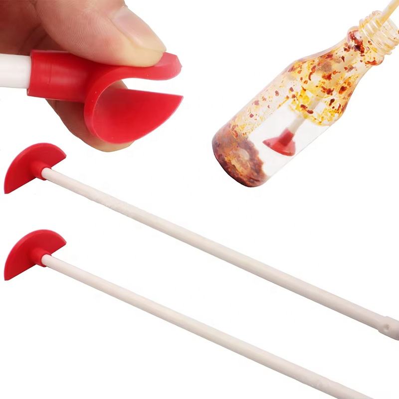 Factory Direct Sale Long Handle Food Grade Silicone Dishwasher Safe Eco-Friendly Baking Pastry Tools Bottle Scraper Spatula