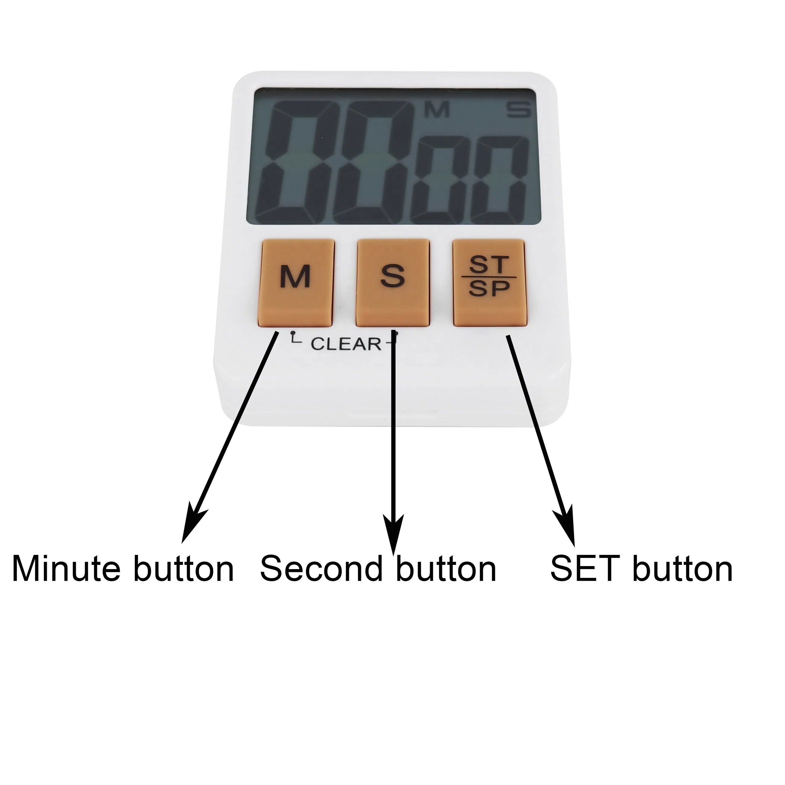 Kitchen Digital Electronic Timer with Retractable Stand and Hanging Hole Design