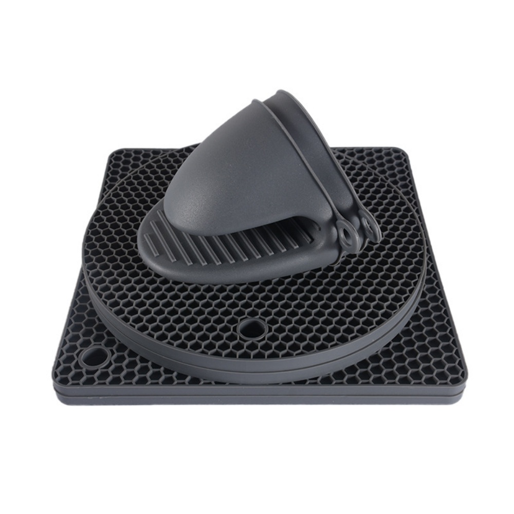 Kitchen Mitten Trivet Mats Set, Mini Baking Gloves Hotpads, Silicone Oven Mitts and Pot Holders Sets