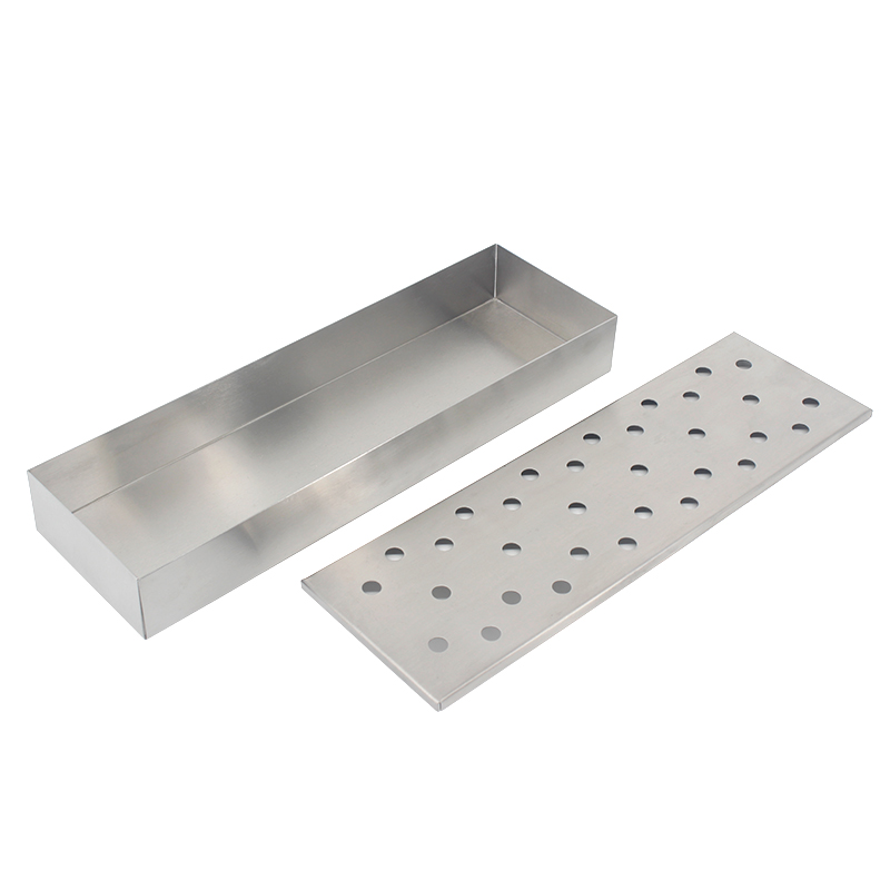 Hot Seller Stainless Steel Smoking Wood Chips Bbq / Barbecue Long Smoker Box