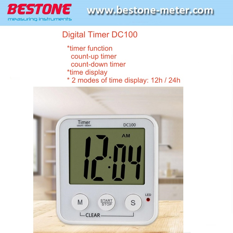 Time Display Cute LED Alarm Indicator Light Digital Kitchen Timer DC100