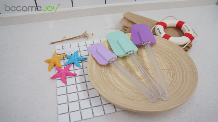 Silicone Scraper Spatula with Transparent Handles
