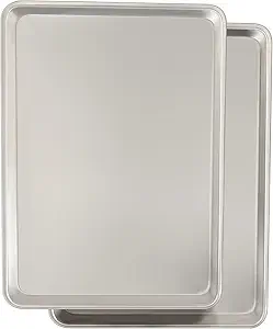 Commercial Quality Metal Baking Sheet Pan Set Natural Aluminum Alloy Cookie Baking Tray