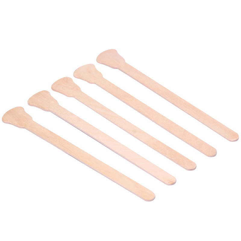 Ail Salon Eco-Friendly Disposable 3.5'' Mini Round Flat Craft Wooden Spatula Small Cosmetic Wooden Sticks For Waxing