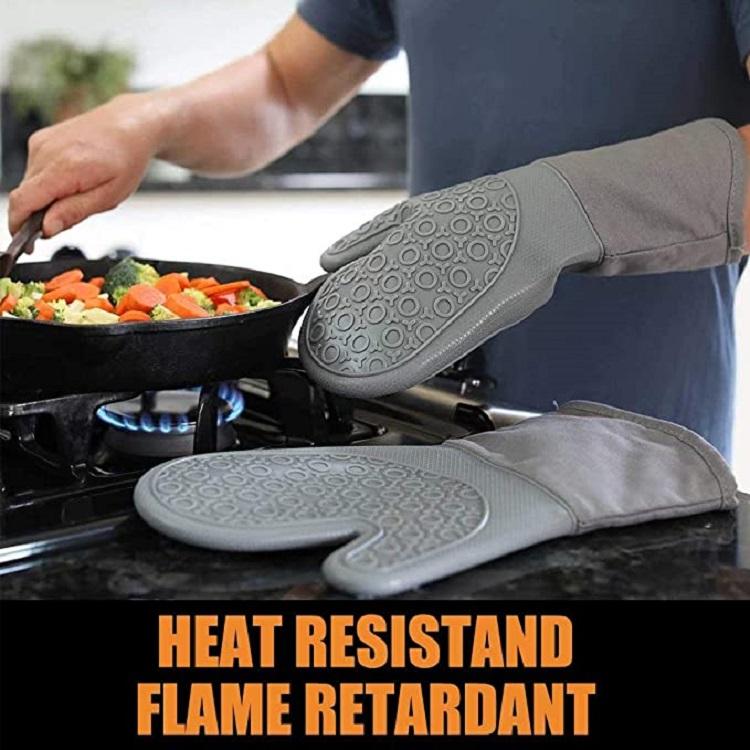 Heat Resistant 7PCS Set Silicone Oven Mitts Mini Pinch Mitts Hot Pads Potholders Trivet Mats Basting Brush for Baking Cooking