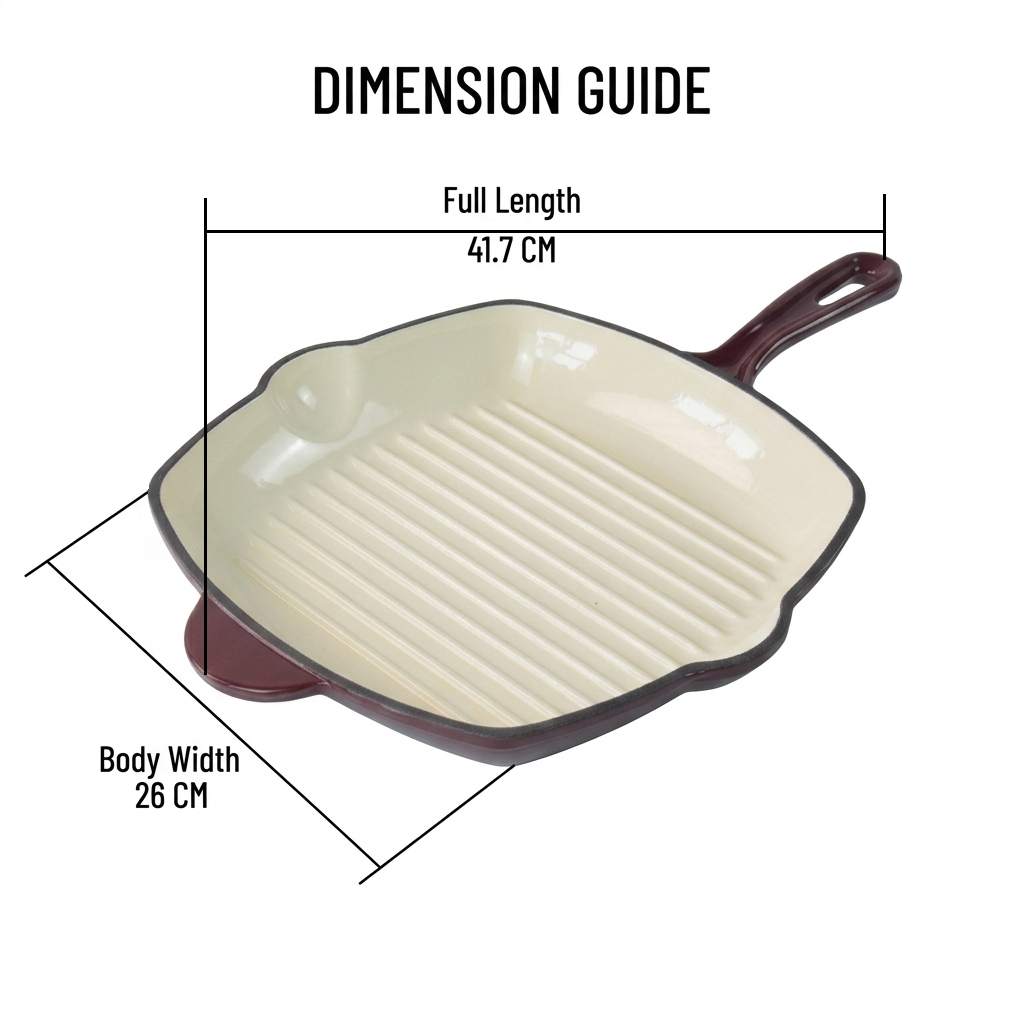 E-TOP Cast Iron Grill Pan Durable Non Stick Toxic Free Skillet Custom Wholesale Frying Pan Panelas Antiaderente Topfe Pfannen