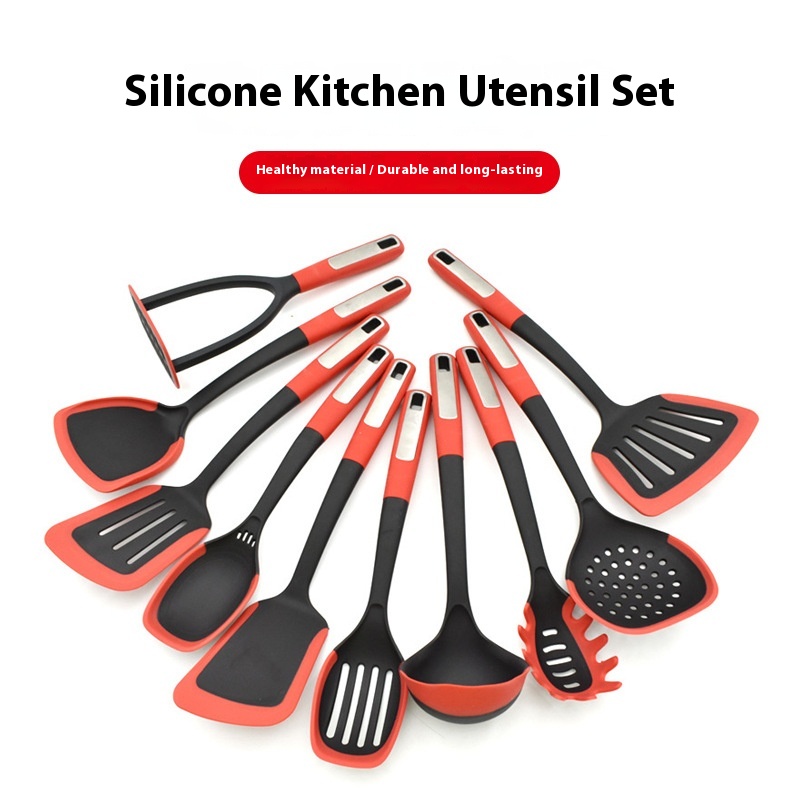 Popular 10-Piece Non-Stick Nylon Cooking Utensils Set Durable Home Kitchen Cookware Silicone PP Kitchen Tools Canning