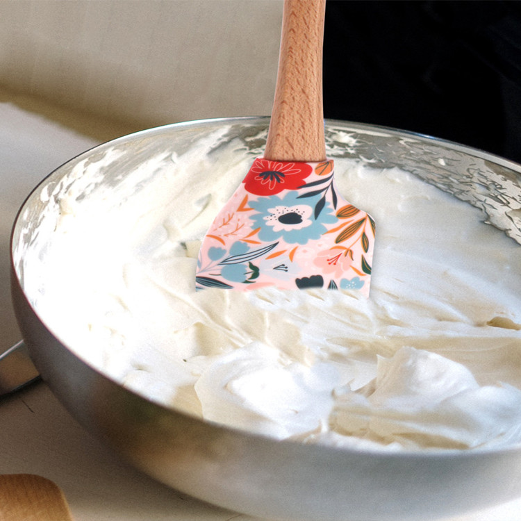 Heat Resistant Logo Printed Silicone Spatula Details