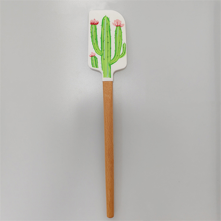 Silicone Kitchen Utensil Set Factory Directly Silicone Spatula Floral Design Silicone Spatula Accept Customized Logo