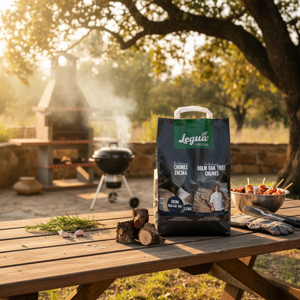 Legua High Quality Holm Oak Wood Chunks for Natural BBQ Smoke Flavour From Spanish Fields