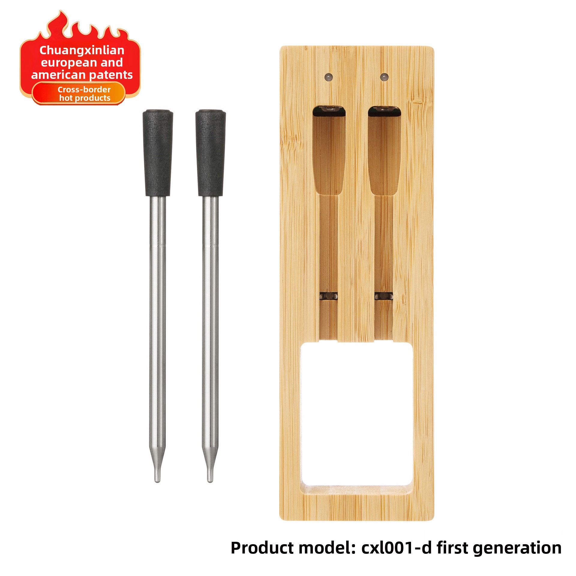 2025 Stainless Steel Bluetooth Waterproof Dual-Probe Magnetic Attachment Meat Thermometer App-Controlled BBQ Smart Thermometer