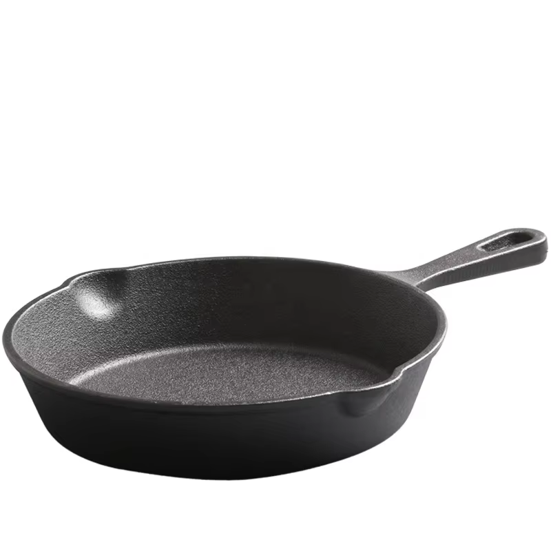 Mini Cast Iron Frying Pan Double Drip 4" 8" 6.3" 5.5" 9.8" 1-2L Capacity Stovetop Grill Induction Durable Easy Custom Logos