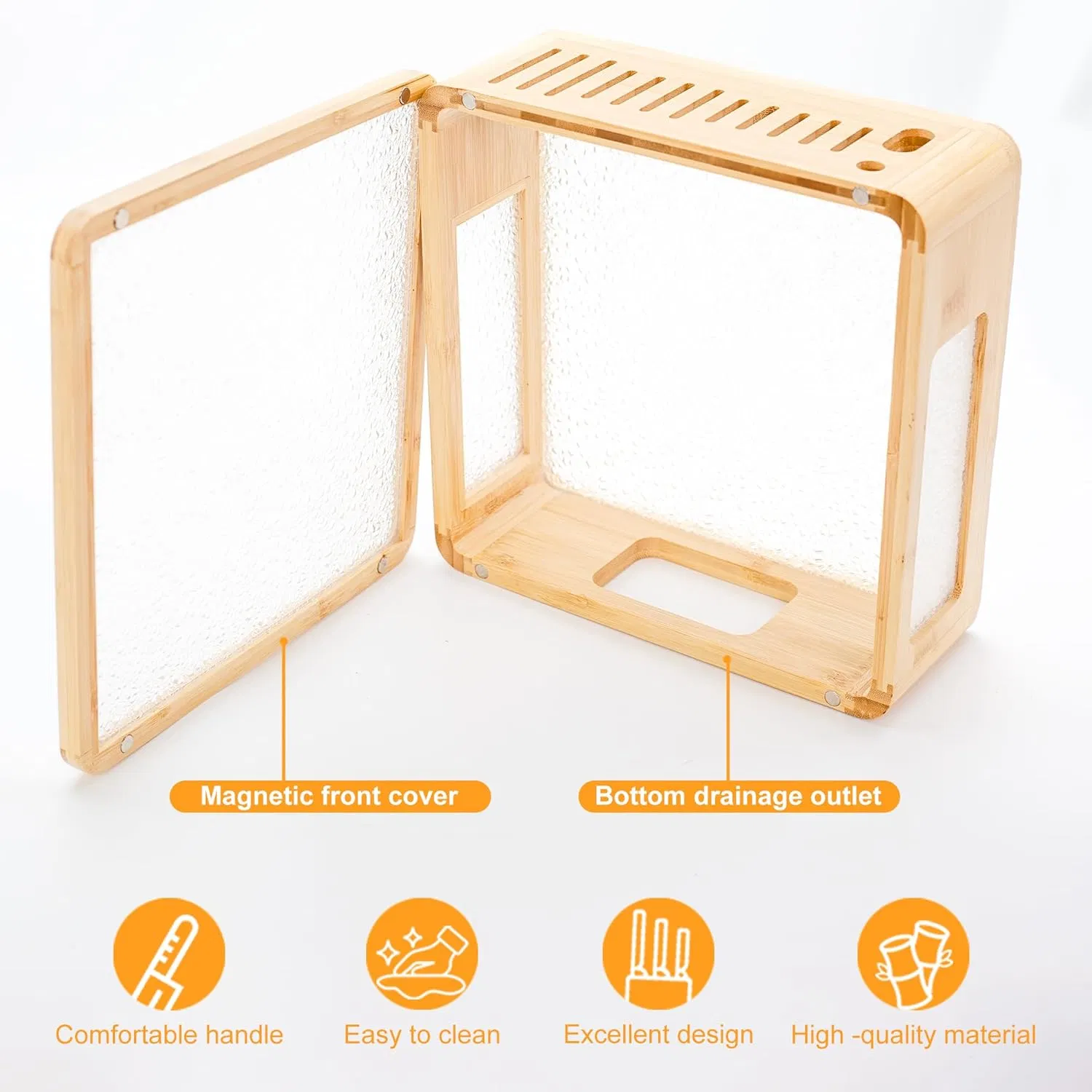 Bamboo Knife Block Storage Stand