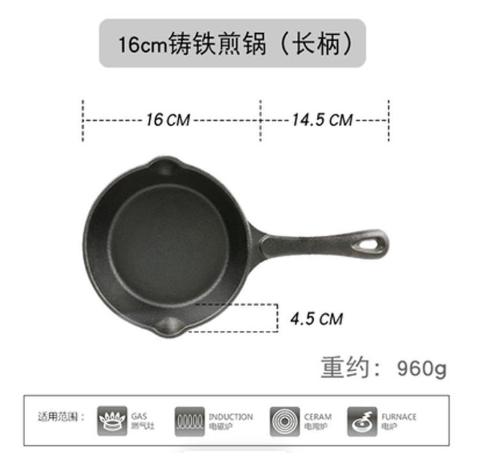 Customized 3-Pcs Cast Iron Skillet Set with Long Handles Indoor and Outdoor Use Frying Pan